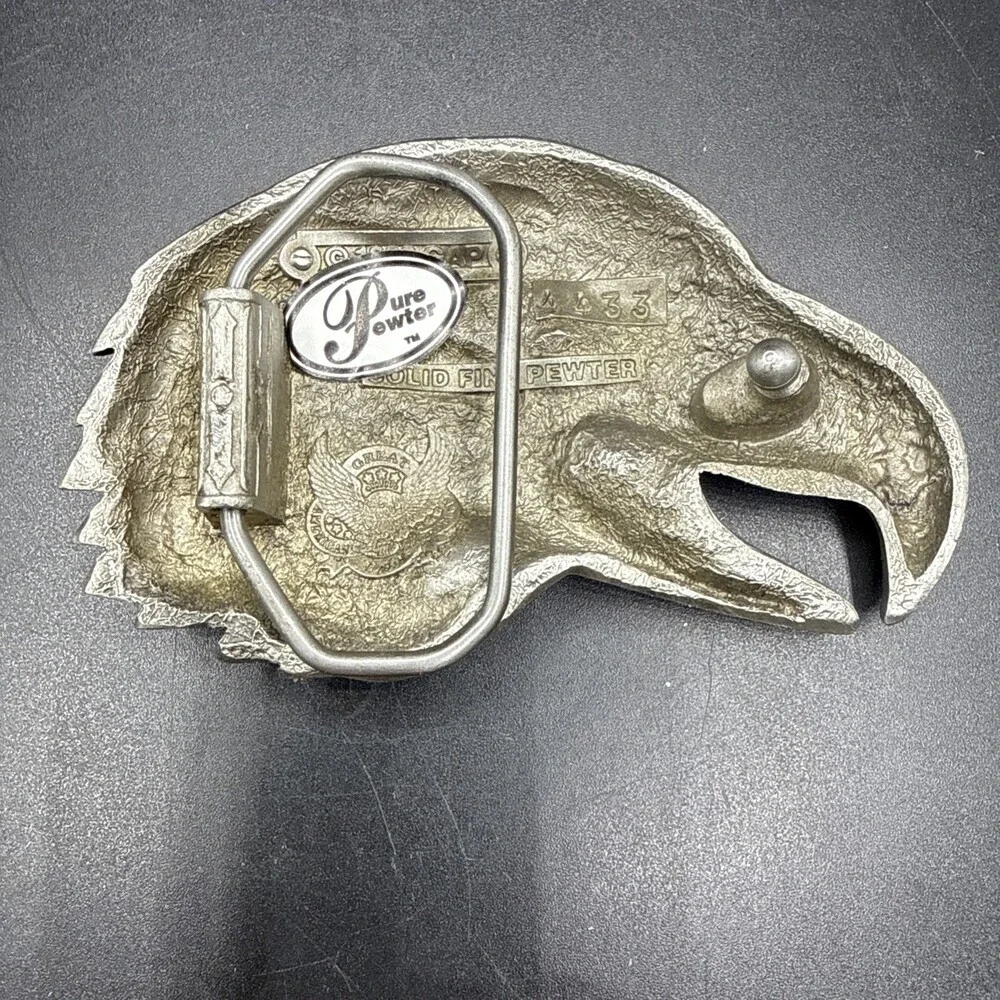 Vintage 1990s GAP Eagle Head Belt Buckle Made In USA Fine Pewter